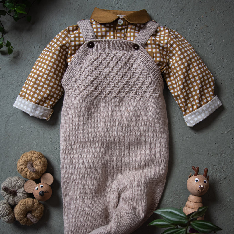 Oats Merino Wool Smock Jumpsuit – Handcrafted Baby Outfit