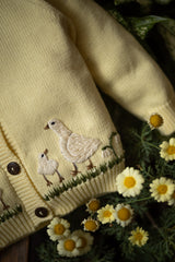 Spring Geese cardigan (Cotton) - Butter Lemon