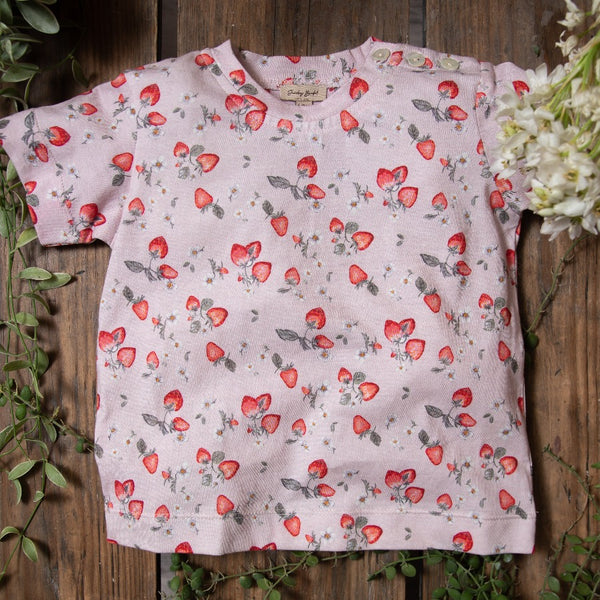 Strawberry jersey T-shirt - Dahlia