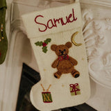 felted personalized teddy stocking for kids