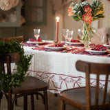 Bow Heirloom Tablecloth in Linen Blend - Cream White