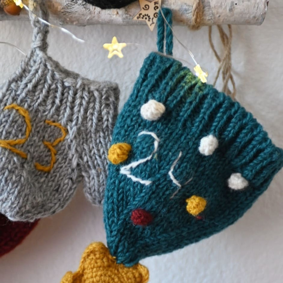 Handmade Multicolor Wool Advent Calendar | Handcrafted Wool Decor