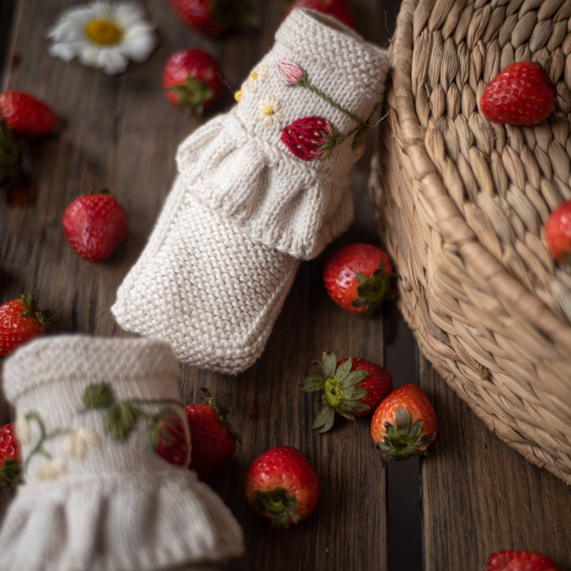 Strawberry footies (Cotton) - Marshmellow