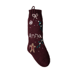Personalized Gingerbread Stocking - Dark Grape