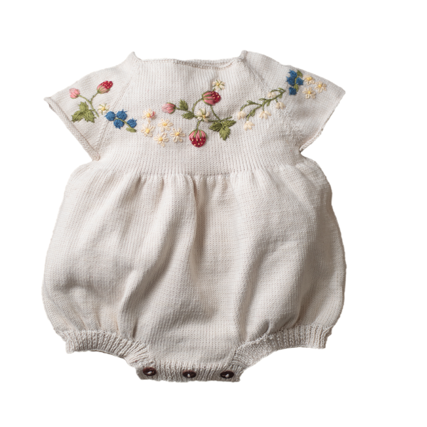 Strawberry romper (Cotton) - Marshmellow