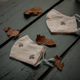 embroidered face masks for mama and child in dusty pink