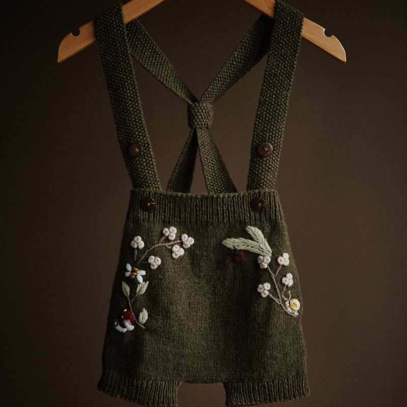 Woodland suspender shorts - Pine