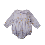 Uniqua girly romper with flowers - lilac