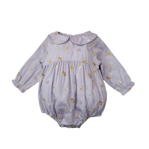 Uniqua girly romper with flowers - lilac