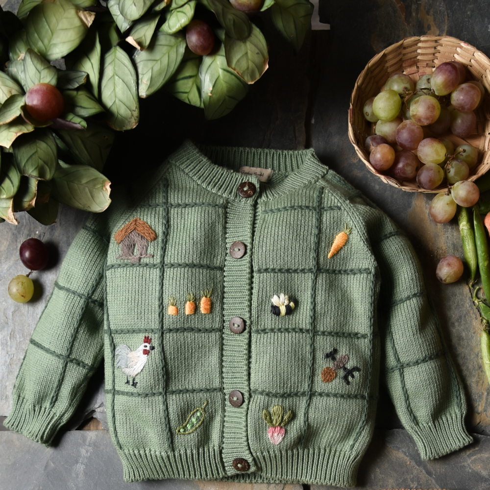 Little Farm Cardigan - Sage | Shirley Bredal Online Shop
