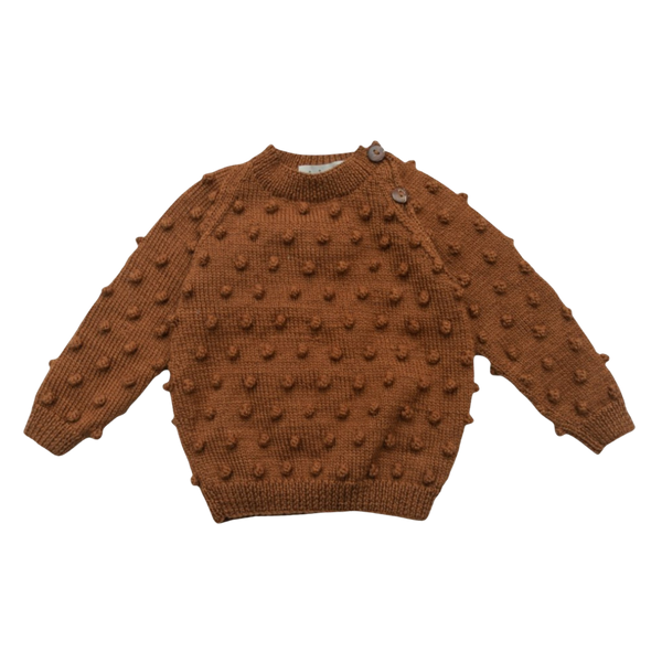 Hand knit Bubble sweater Caramel, baby I Shirley Bredal