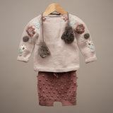 hand knitted outfit for little girls