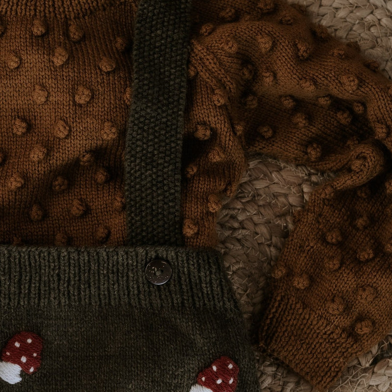 Hand knit Bubble sweater Caramel, baby I Shirley Bredal