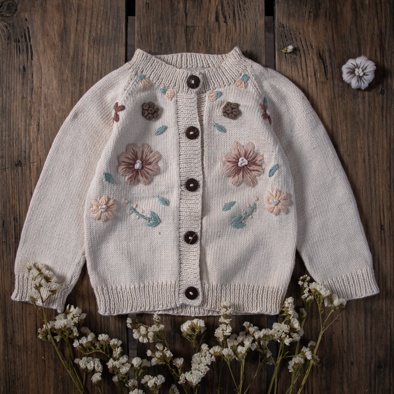 Flora cardigan (Cotton) - Cream White