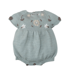 Flora romper (Cotton) - Duck Blue