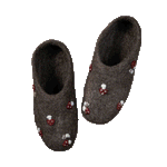Mushroom slippers (Women) - Dark Brown/Grey