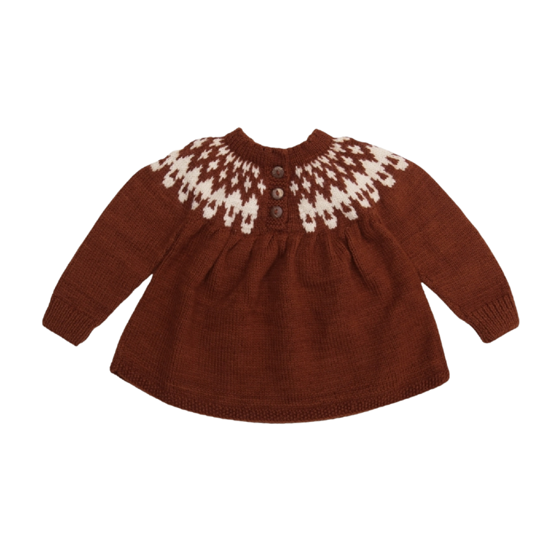 Icelandic sweater - Rust & Cream White