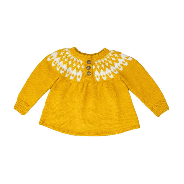 Icelandic sweater - Mustard & Cream White