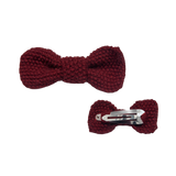 Large knit hairbow (kids) - Clip Berry