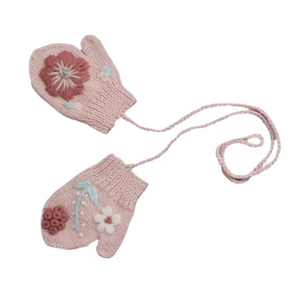 Flora mittens - Dusty Pink