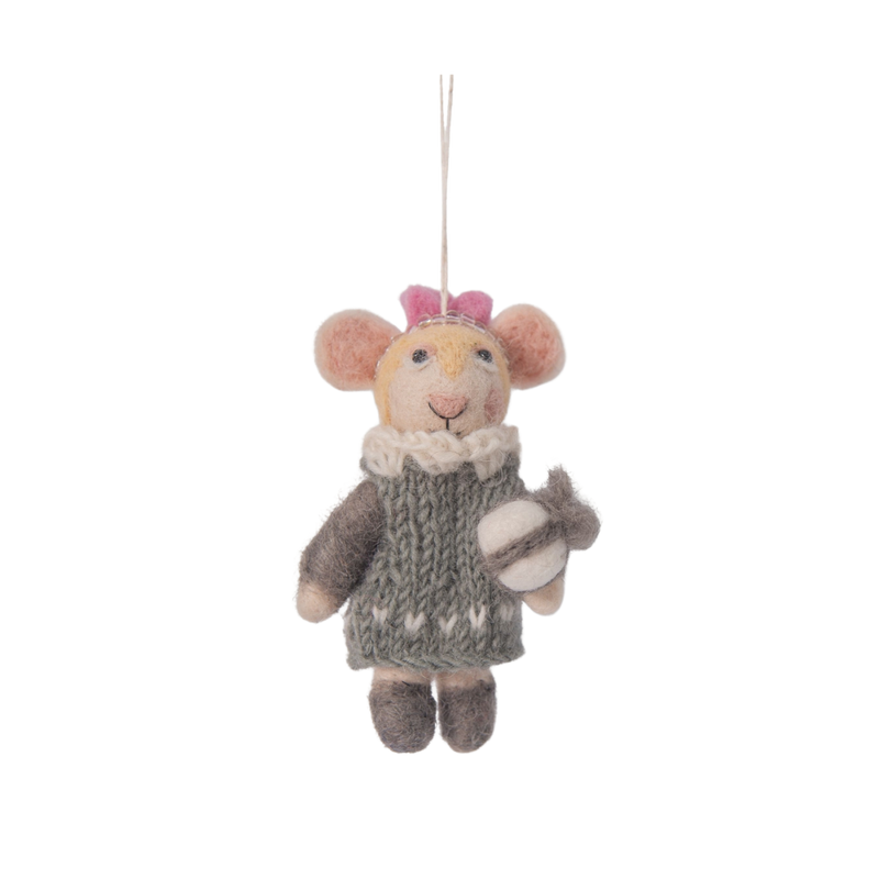Christmas Ornament mouse - dark grey