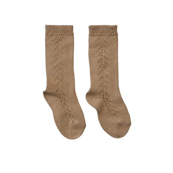 Pointelle Socks - Camel