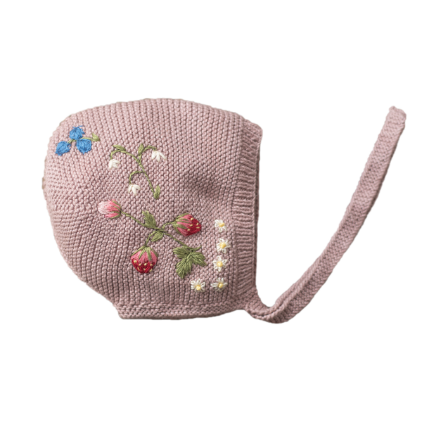 shirley bredal Strawberry ロンパース bonnet Strawberry bonnet (Cotton) - Marshmellow