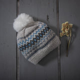 Summit hat with fur - nordic blue