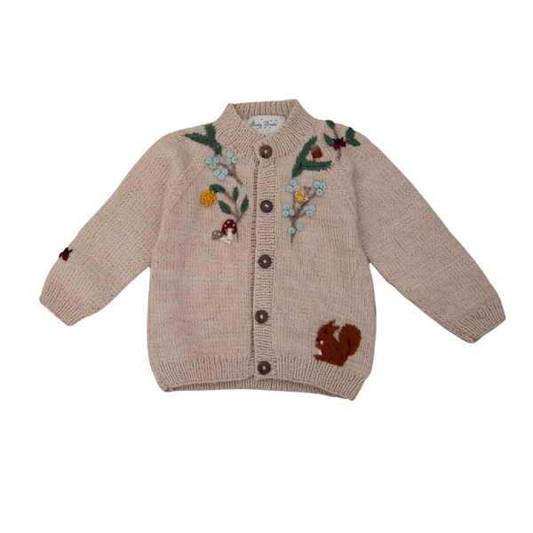 The toe Enfield Handmade Cardigan アイボリー Woodland cardigan - Oats | Hand-knitted cardigan by Shirley Bredal