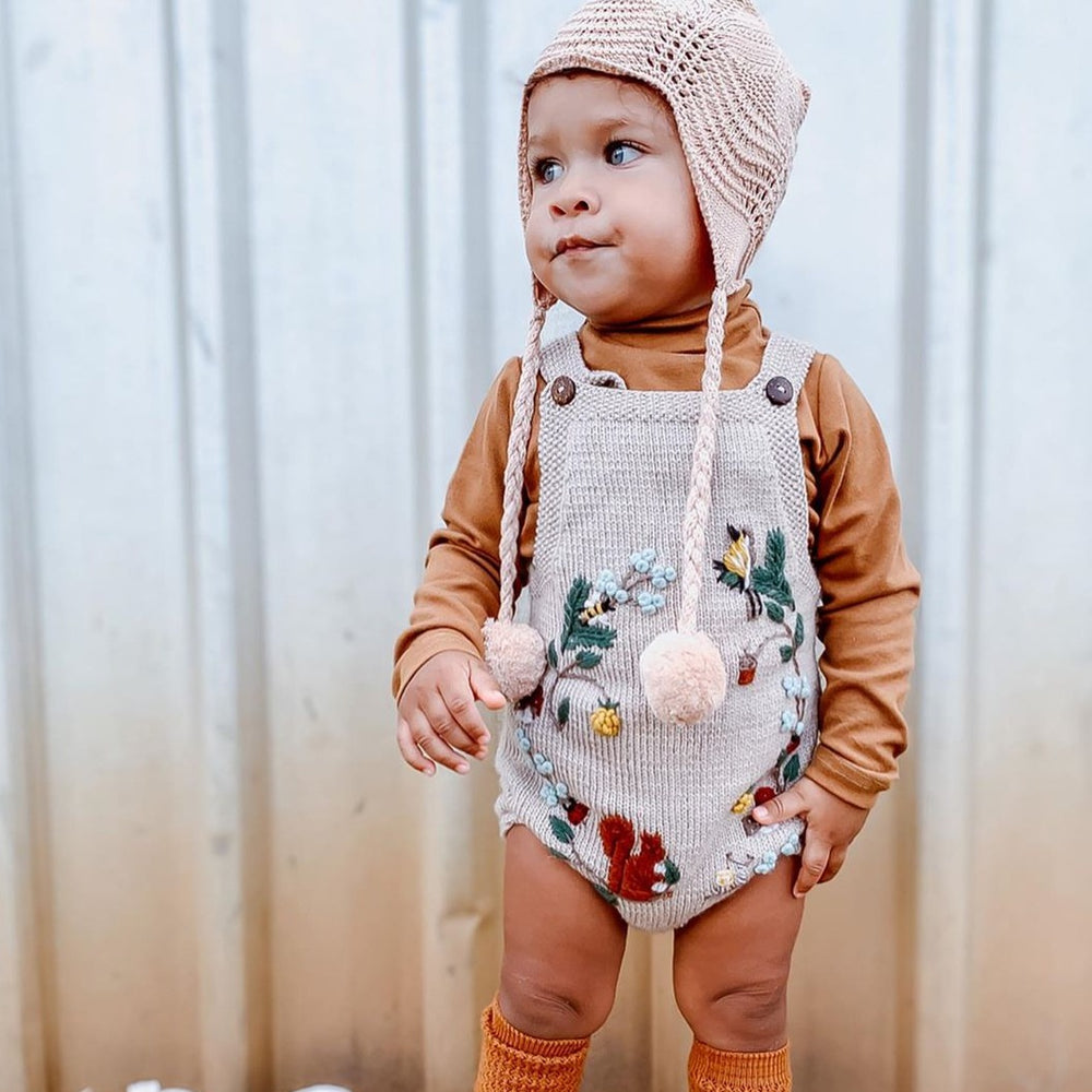 激安ショップ 食品 Woodland romper- Oats ロンパース・カバーオール